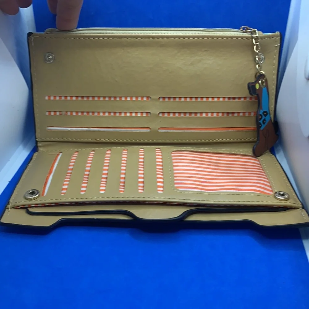 Blue Vegan Leather Dog Clutch‎ Wallet